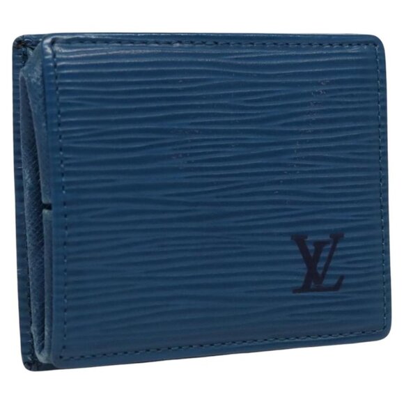 LOUIS VUITTON Epi Porte Monnaie Boite Coin Purse Blue M63695 LV Auth 103407 - Picture 1 of 13